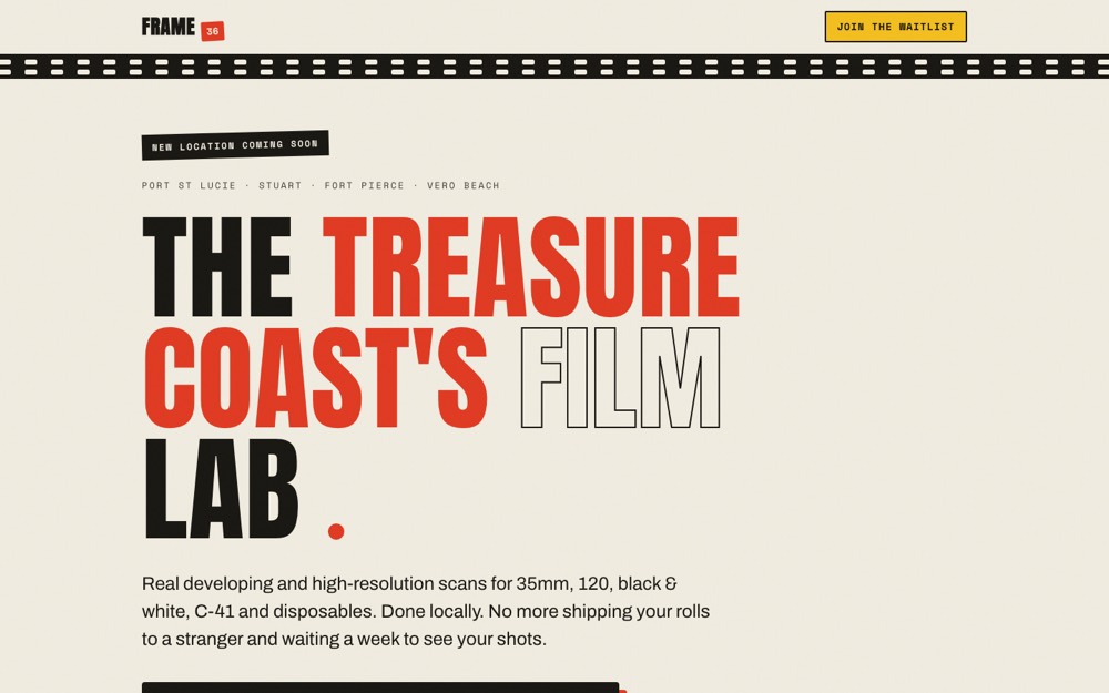 Frame 36 Film Lab homepage