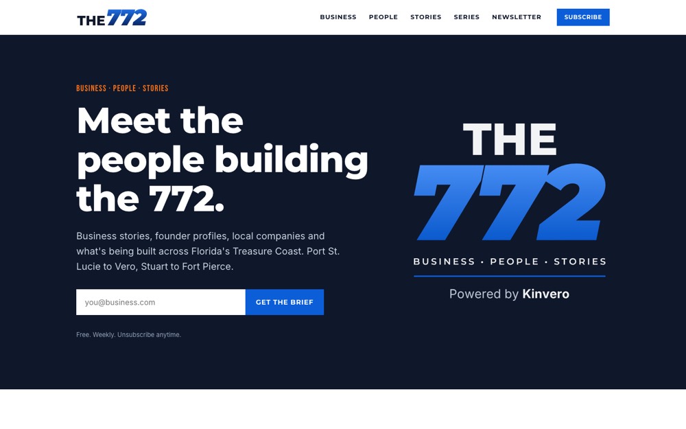 THE 772 local business stories homepage